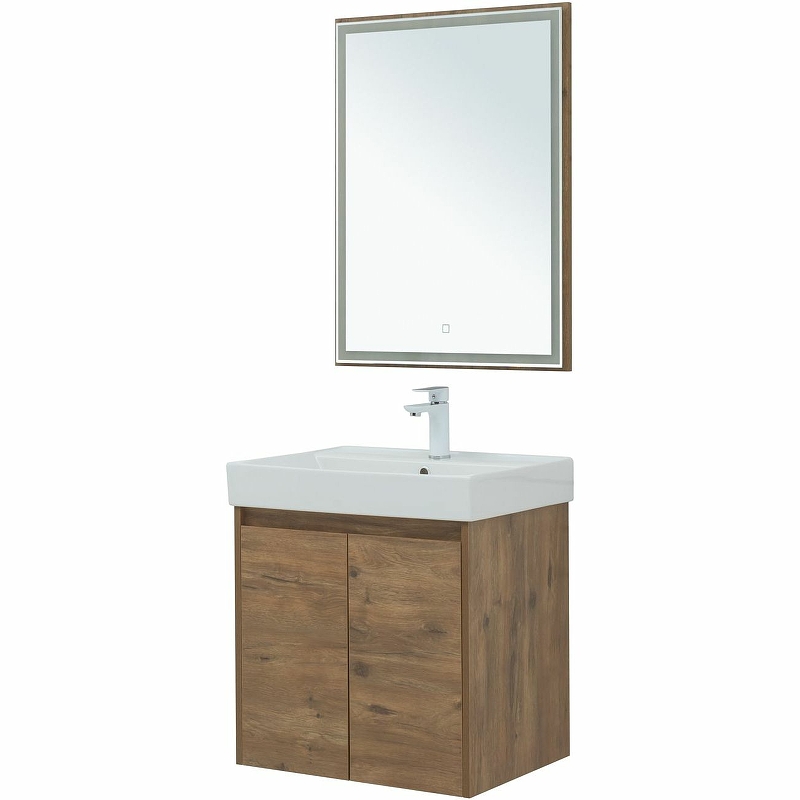 Мебель для ванной Aquanet Nova Lite 60 см подвесная 2 дверцы, дуб рустикальный, цвет коричневый 298849 - фото 3