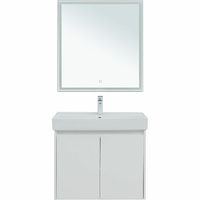 Мебель для ванной Aquanet Nova Lite 75 см подвесная 2 дверцы, белая глянцевая