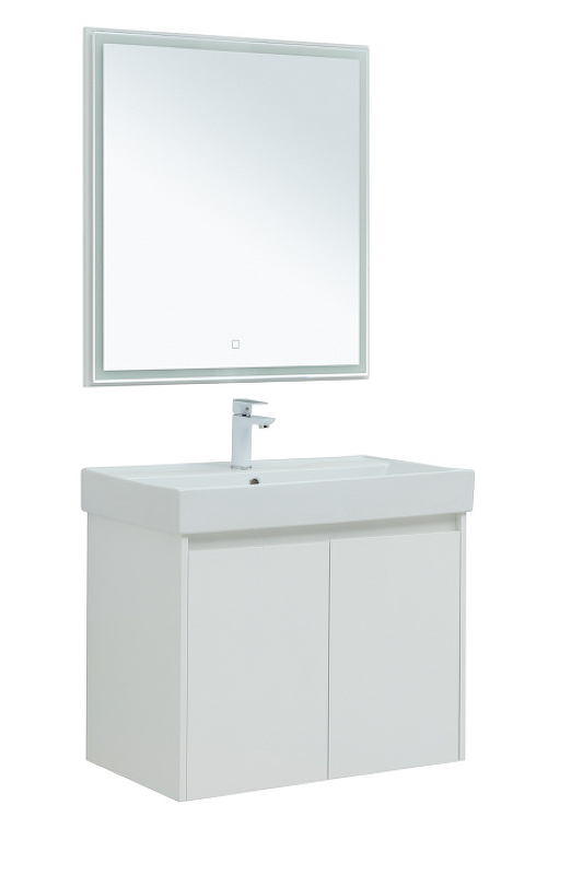 Мебель для ванной Aquanet Nova Lite 75 см подвесная 2 дверцы, белая глянцевая, цвет белый 298850 - фото 3