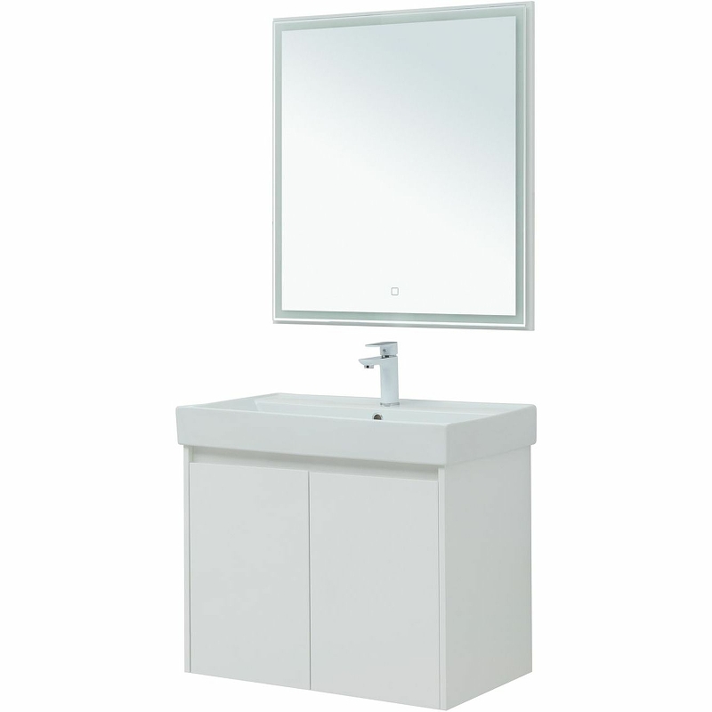 Мебель для ванной Aquanet Nova Lite 75 см подвесная 2 дверцы, белая глянцевая, цвет белый 298850 - фото 4