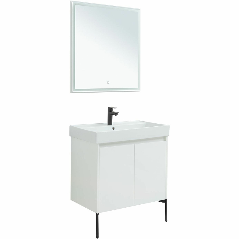 Мебель для ванной Aquanet Nova Lite 75 см подвесная 2 дверцы, белая глянцевая, цвет белый 298850 - фото 5