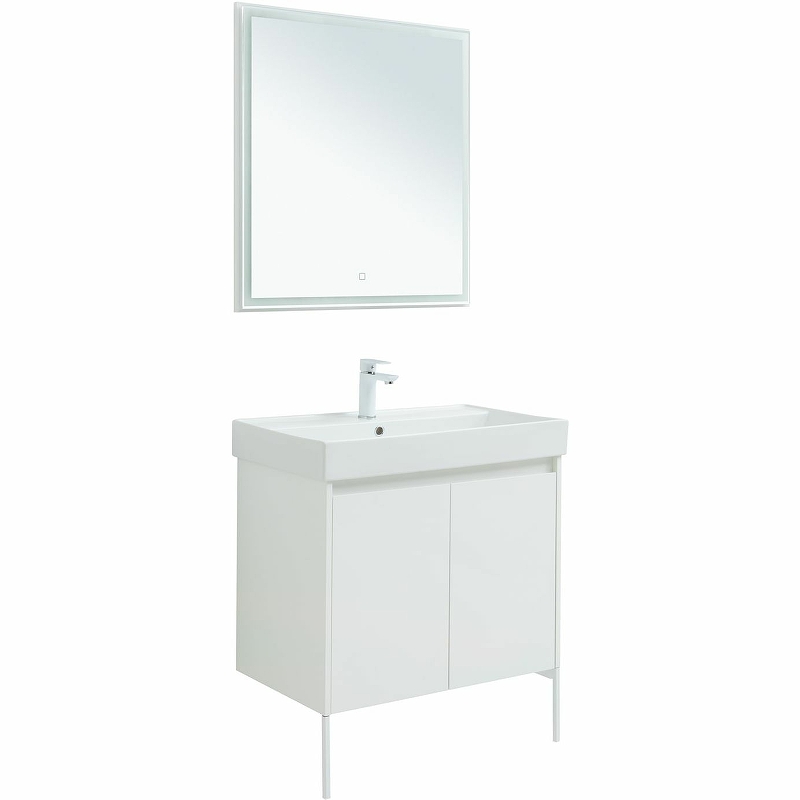 Мебель для ванной Aquanet Nova Lite 75 см подвесная 2 дверцы, белая глянцевая, цвет белый 298850 - фото 6