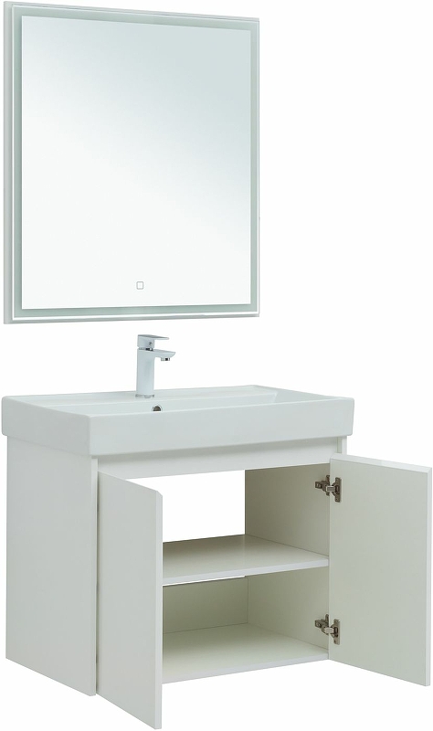 Мебель для ванной Aquanet Nova Lite 75 см подвесная 2 дверцы, белая глянцевая, цвет белый 298850 - фото 8