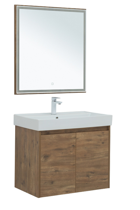 Мебель для ванной Aquanet Nova Lite 75 см подвесная 2 дверцы, дуб рустикальный, цвет коричневый 298852 - фото 3