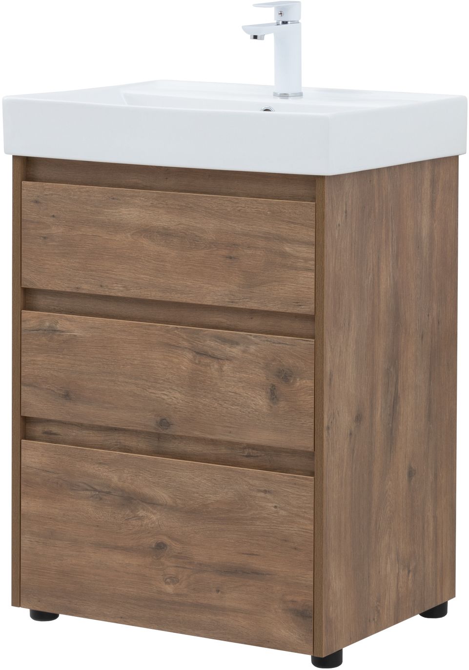 Мебель для ванной Aquanet Nova Lite 60 см  дуб рустикальный 3 ящика, цвет коричневый 302471 - фото 8