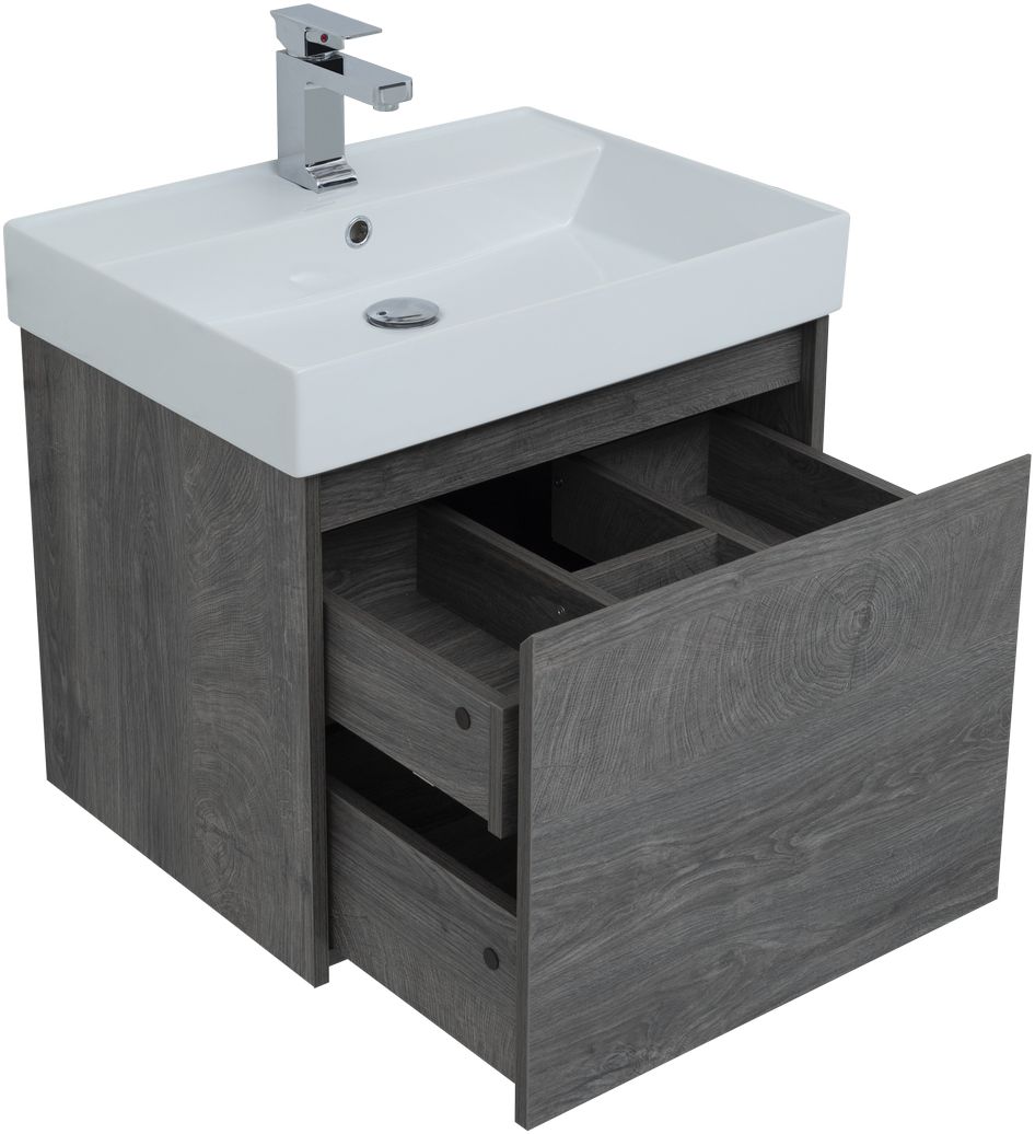 Мебель для ванной Aquanet Nova Lite 60 см дуб рошелье 1 ящик, цвет коричневый 242570 - фото 4