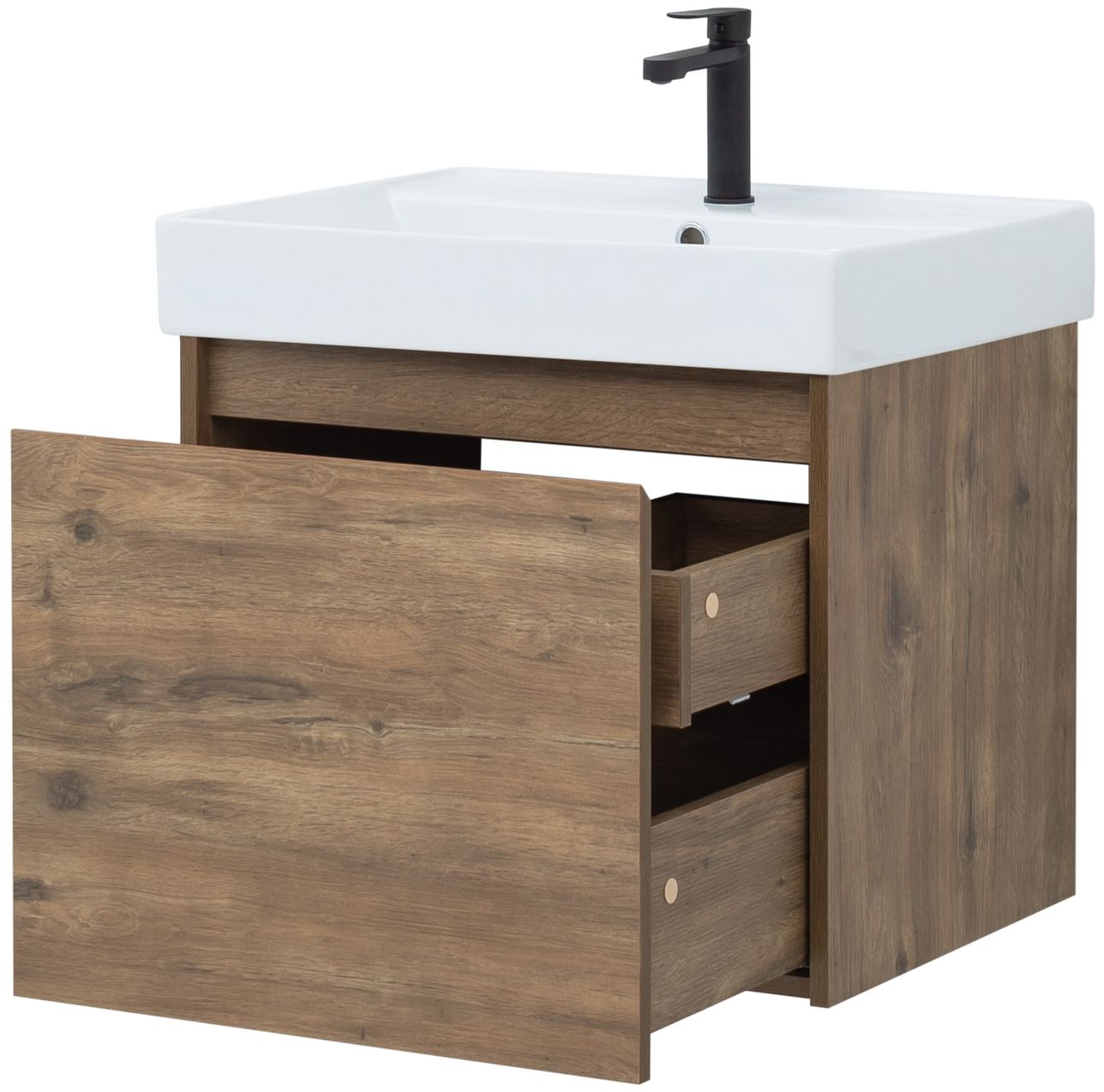 Мебель для ванной Aquanet Nova Lite 60 см дуб рустикальный 1 ящик, цвет коричневый 249511 - фото 6