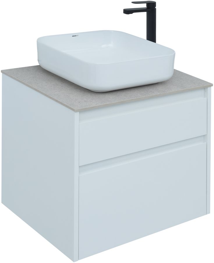 Мебель для ванной Aquanet Nova Lite 60 см белая 2 ящика, цвет белый 242575 - фото 4