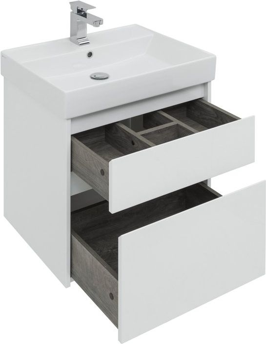 Мебель для ванной Aquanet Nova Lite 60 см белая 2 ящика, цвет белый 242575 - фото 5