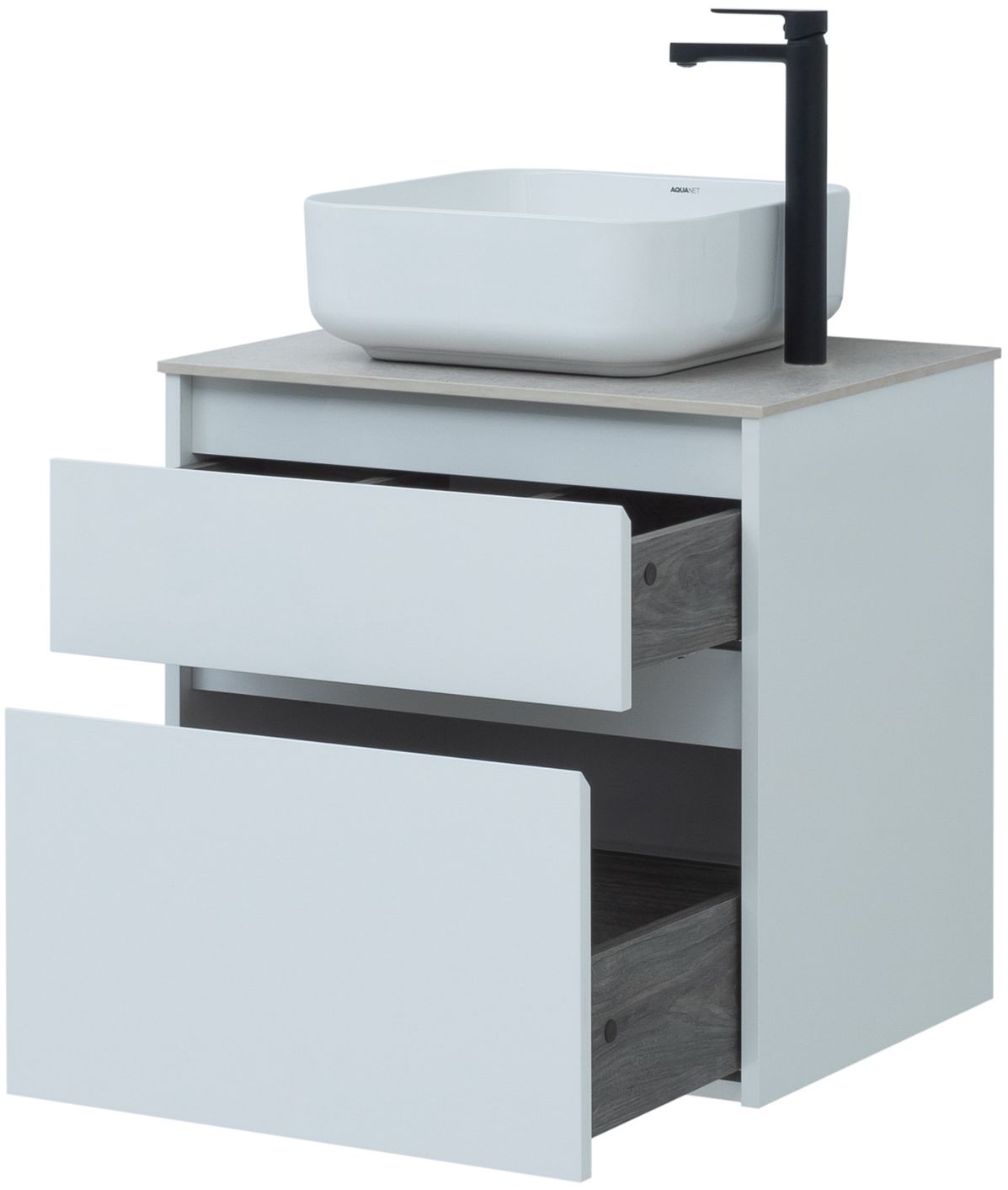 Мебель для ванной Aquanet Nova Lite 60 см белая 2 ящика, цвет белый 242575 - фото 8
