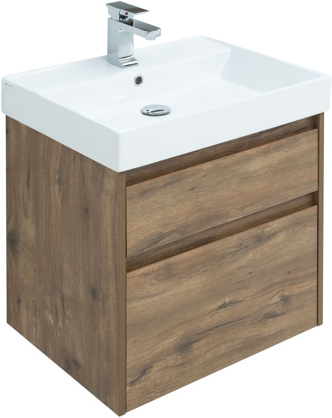 Мебель для ванной Aquanet Nova Lite 60 см дуб рустикальный 2 ящика, цвет коричневый 249512 - фото 4
