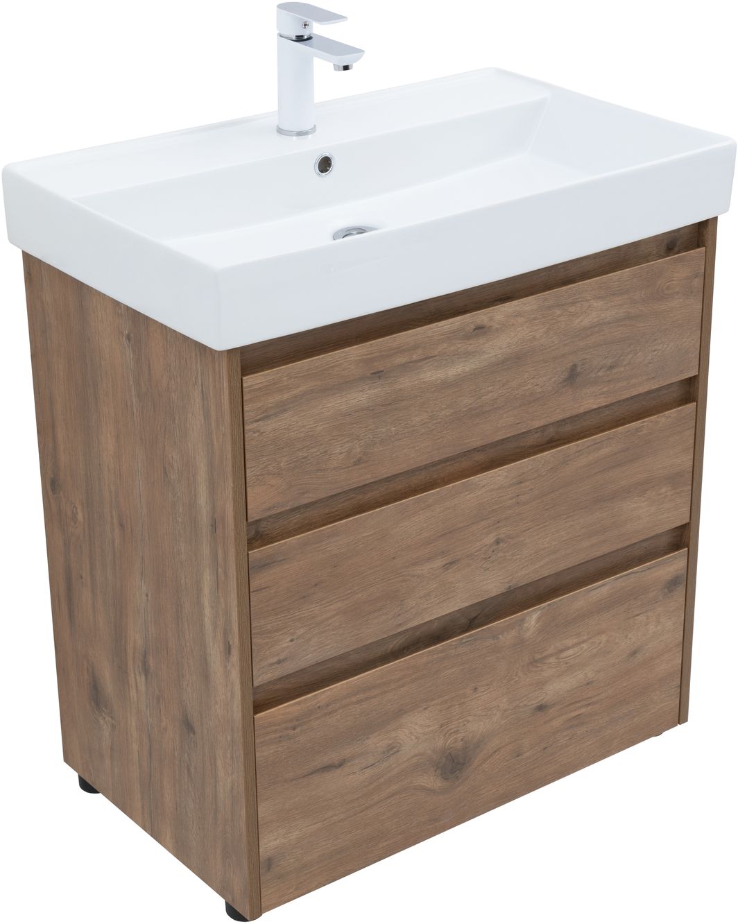 Мебель для ванной Aquanet Nova Lite 75 см дуб рустикальный 3 ящика, цвет коричневый 302474 - фото 4