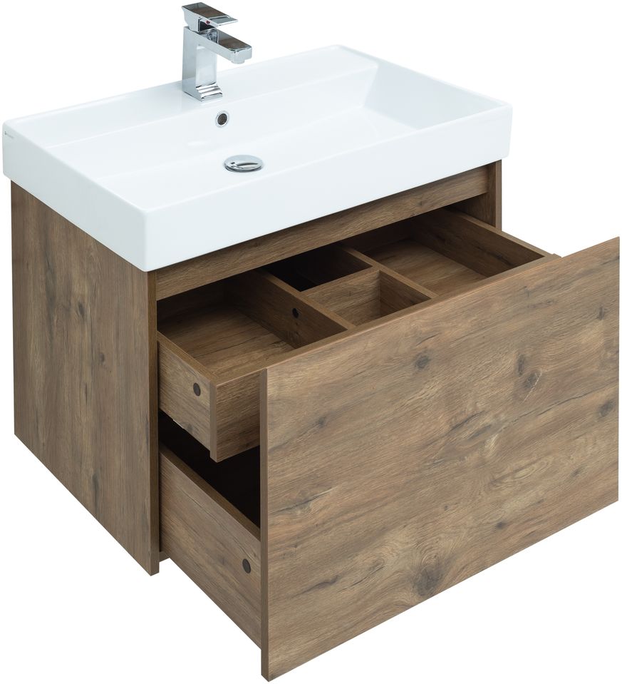 Мебель для ванной Aquanet Nova Lite 75 см дуб рустикальный 1 ящик, цвет коричневый 249514 - фото 5