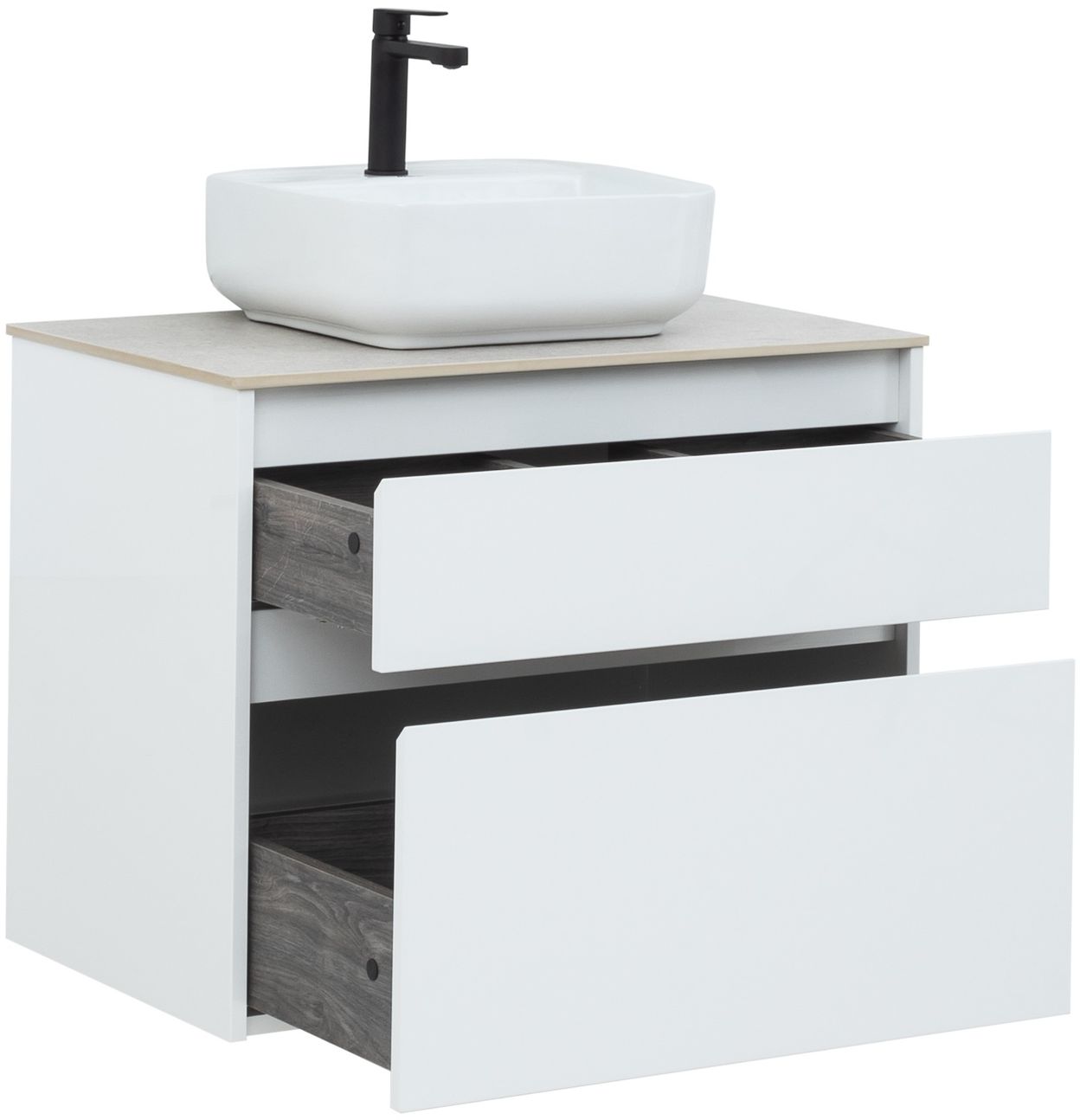 Мебель для ванной Aquanet Nova Lite 75 см белая 2 ящика, цвет белый 242272 - фото 11