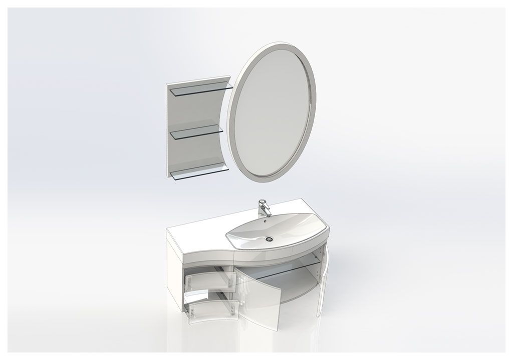 Мебель для ванной Aquanet Опера 115 см R, 2 ящика, белая R, цвет белый 169418 - фото 4