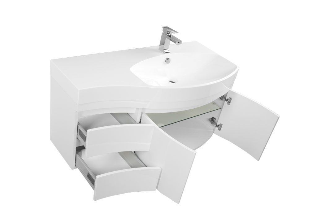 Мебель для ванной Aquanet Опера 115 см R, 2 ящика, белая R, цвет белый 169418 - фото 5