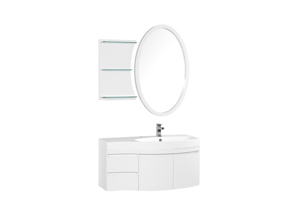Мебель для ванной Aquanet Опера 115 см R, 2 ящика, белая R, цвет белый