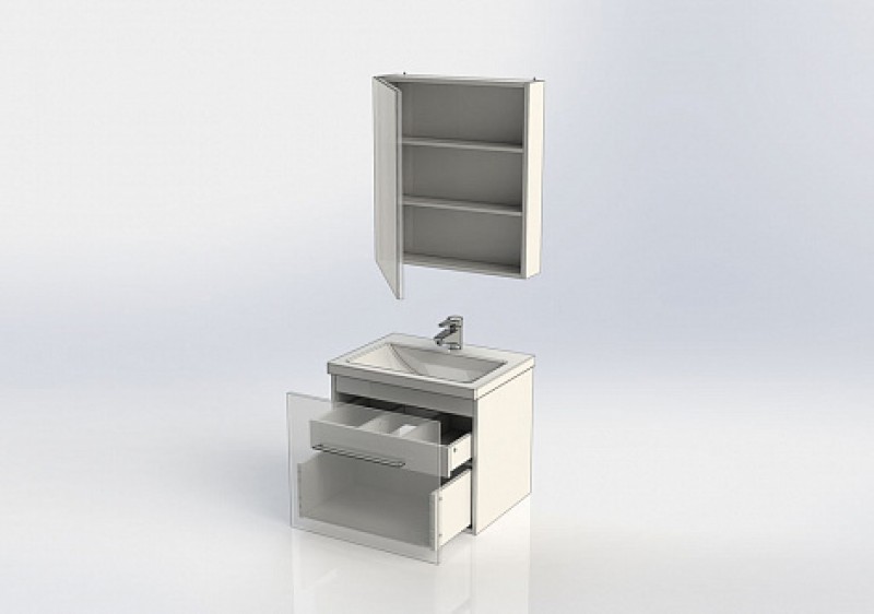 Мебель для ванной Aquanet Порто 60 см подвесная с ящиками, белая, цвет белый 00196676 - фото 6