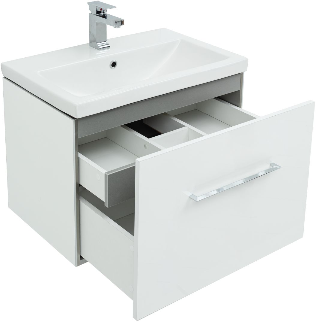 Мебель для ванной Aquanet Порто 70 см белый, цвет хром 241747 - фото 4
