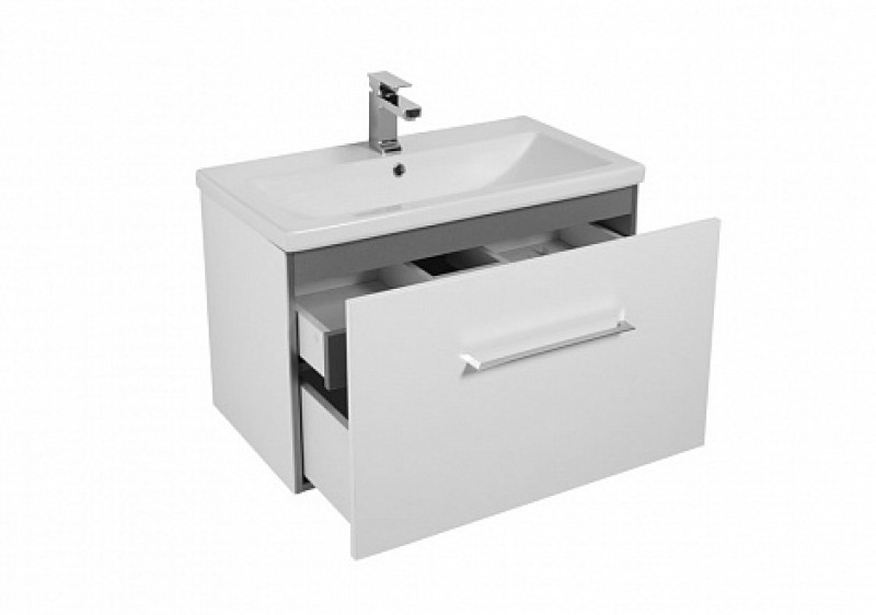 Мебель для ванной Aquanet Порто 80 см подвесная с ящиками, белая, цвет белый 00196677 - фото 5