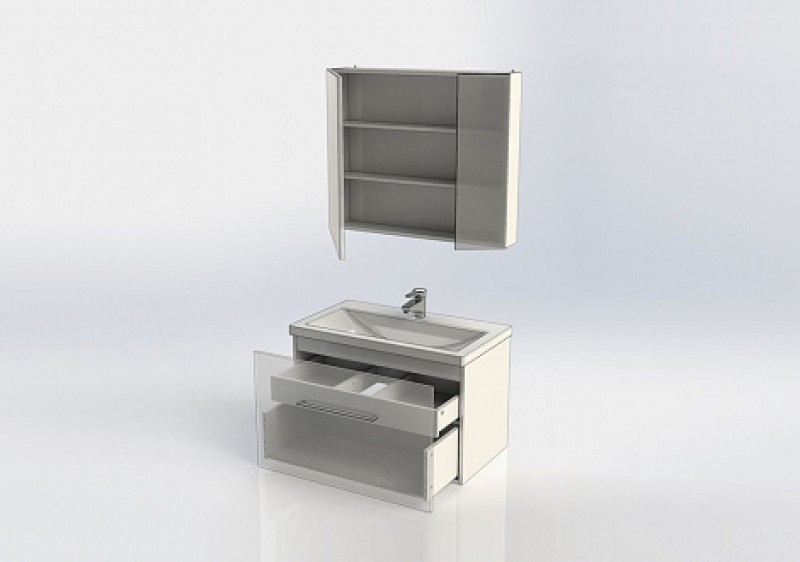 Мебель для ванной Aquanet Порто 80 см подвесная с ящиками, белая, цвет белый 00196677 - фото 6