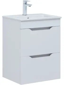 Гарнитур для ванной комнаты Aquanet Практика 50 см белый глянец, подвесная