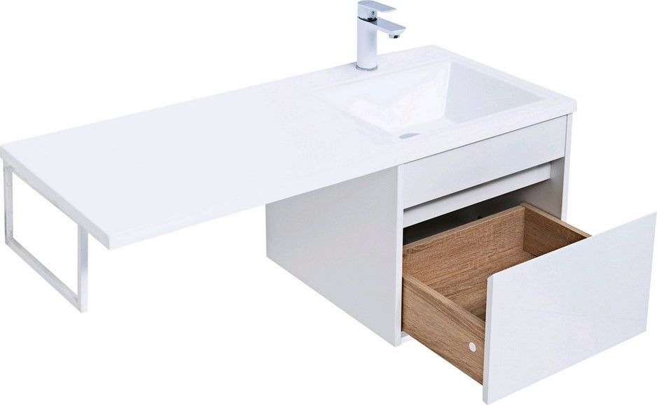 Мебель для ванной Aquanet Токио 110 см R подвесная 1 ящик, белая, цвет белый 236915 - фото 4