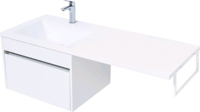 Мебель для ванной Aquanet Токио 120 см L подвесная 1 ящик, белая, цвет белый 236916 - фото 4