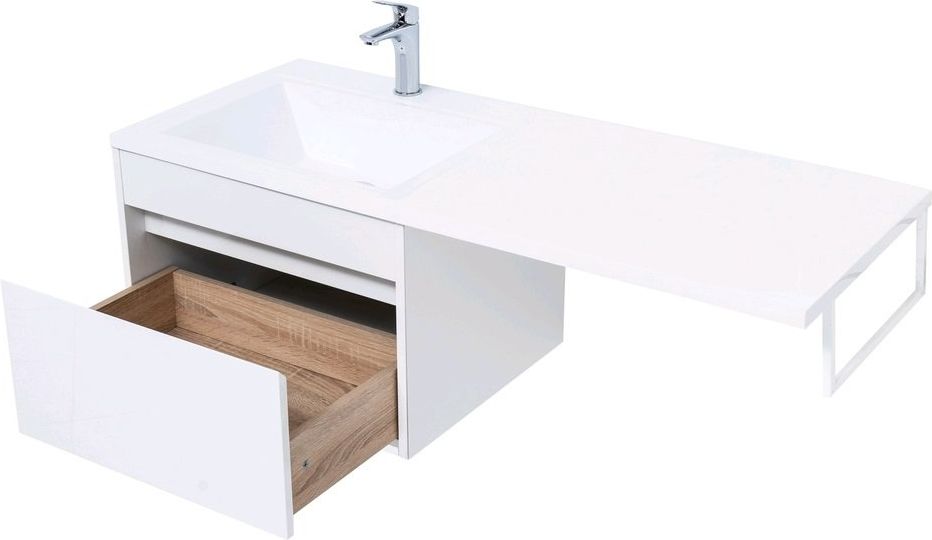 Мебель для ванной Aquanet Токио 120 см L подвесная 1 ящик, белая, цвет белый 236916 - фото 5