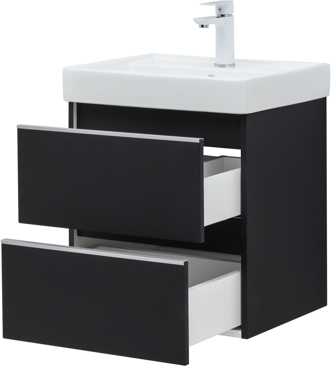 Мебель для ванной Aquanet Вега 50 см черный, цвет белый 329594 - фото 3