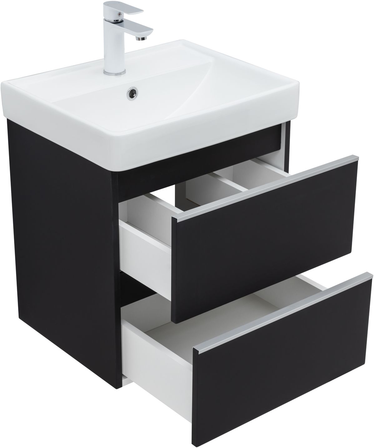 Мебель для ванной Aquanet Вега 50 см черный, цвет белый 329594 - фото 5