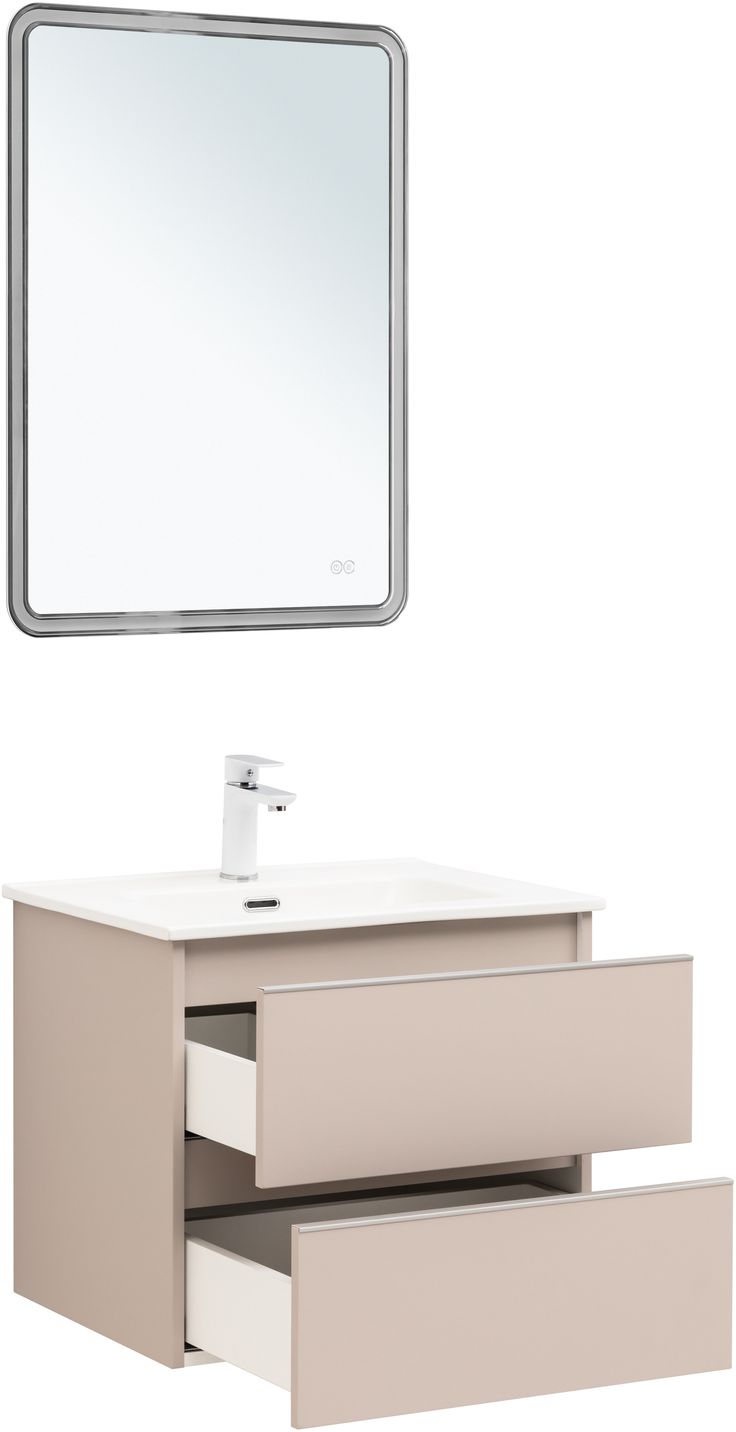 Мебель для ванной Aquanet Вега 60 см бежевый, цвет белый 329583 - фото 14