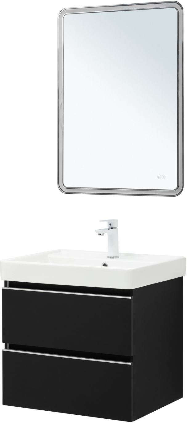 Мебель для ванной Aquanet Вега 60 см черный, цвет белый 329595 - фото 2