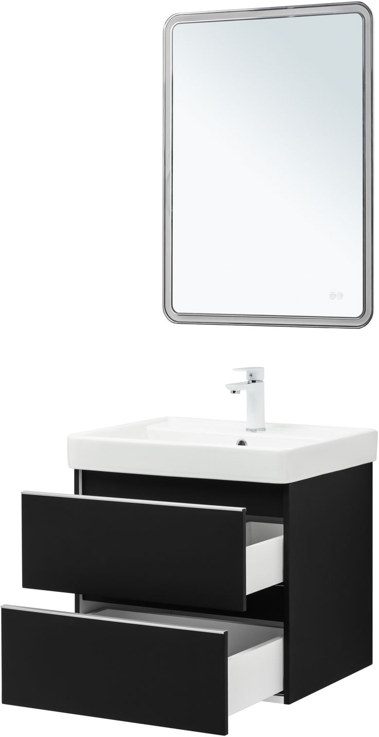 Мебель для ванной Aquanet Вега 60 см черный, цвет белый 329595 - фото 3