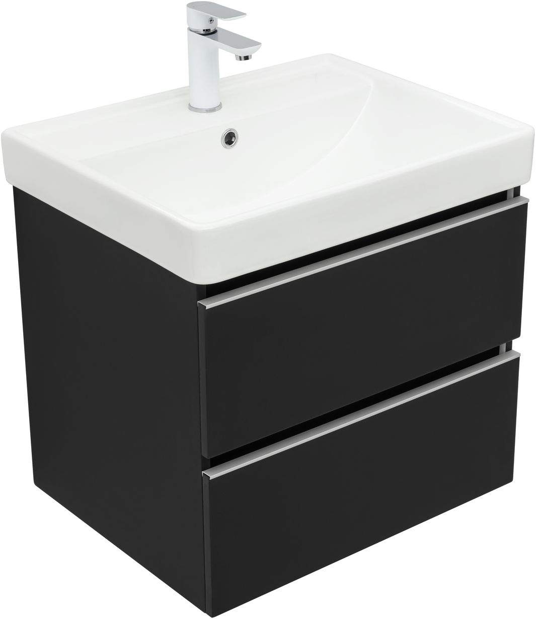 Мебель для ванной Aquanet Вега 60 см черный, цвет белый 329595 - фото 5