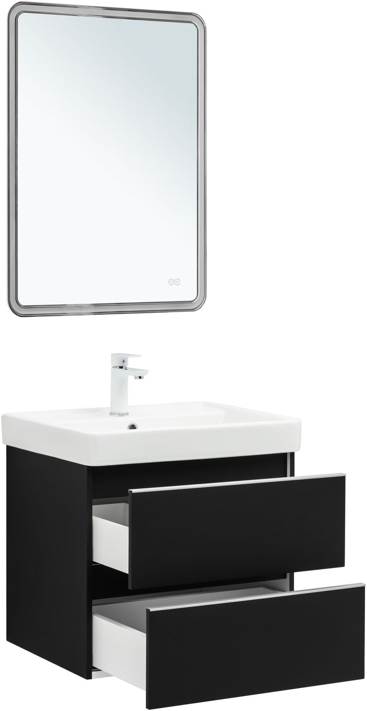 Мебель для ванной Aquanet Вега 60 см черный, цвет белый 329595 - фото 8