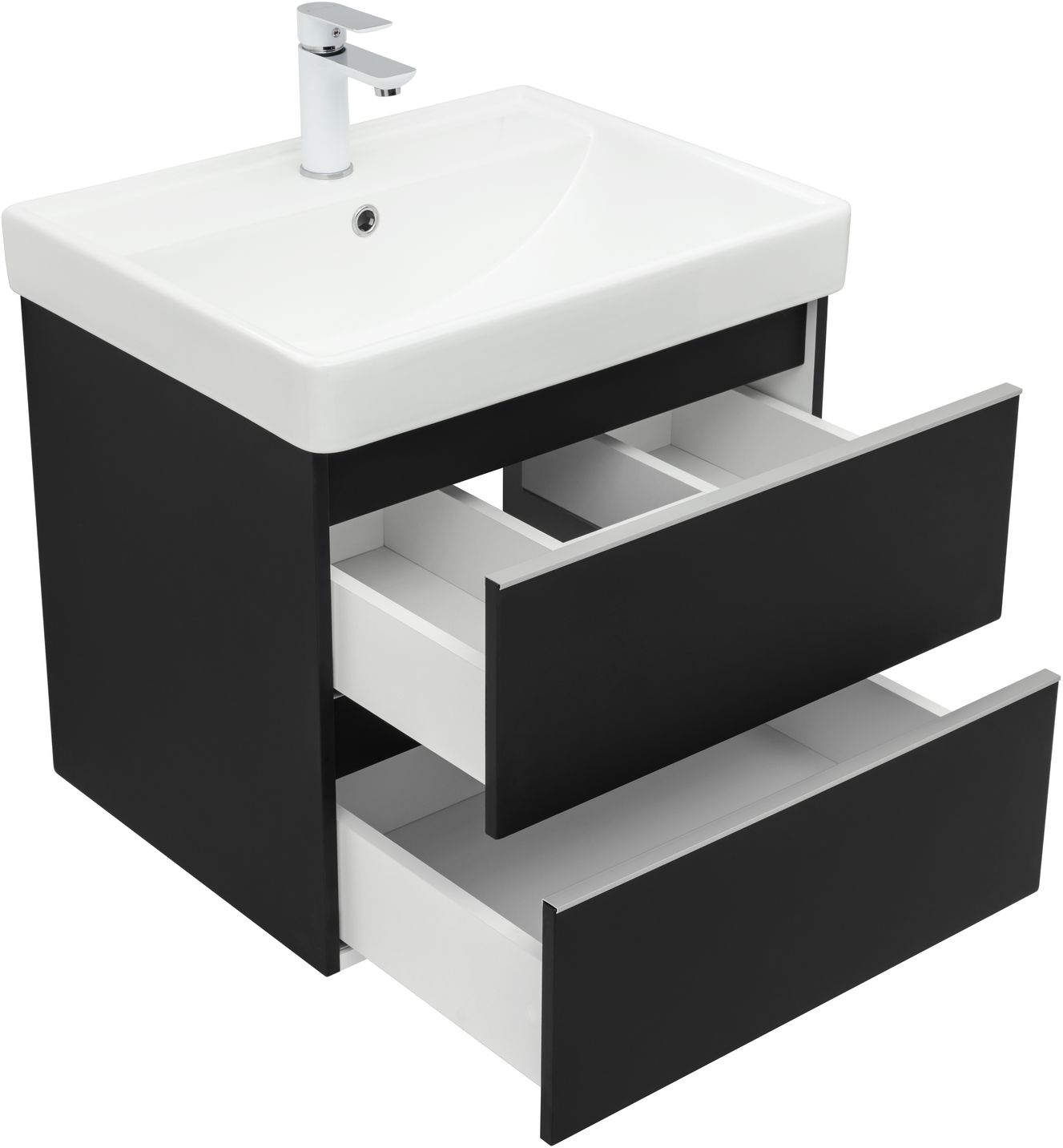 Мебель для ванной Aquanet Вега 60 см черный, цвет белый 329595 - фото 10