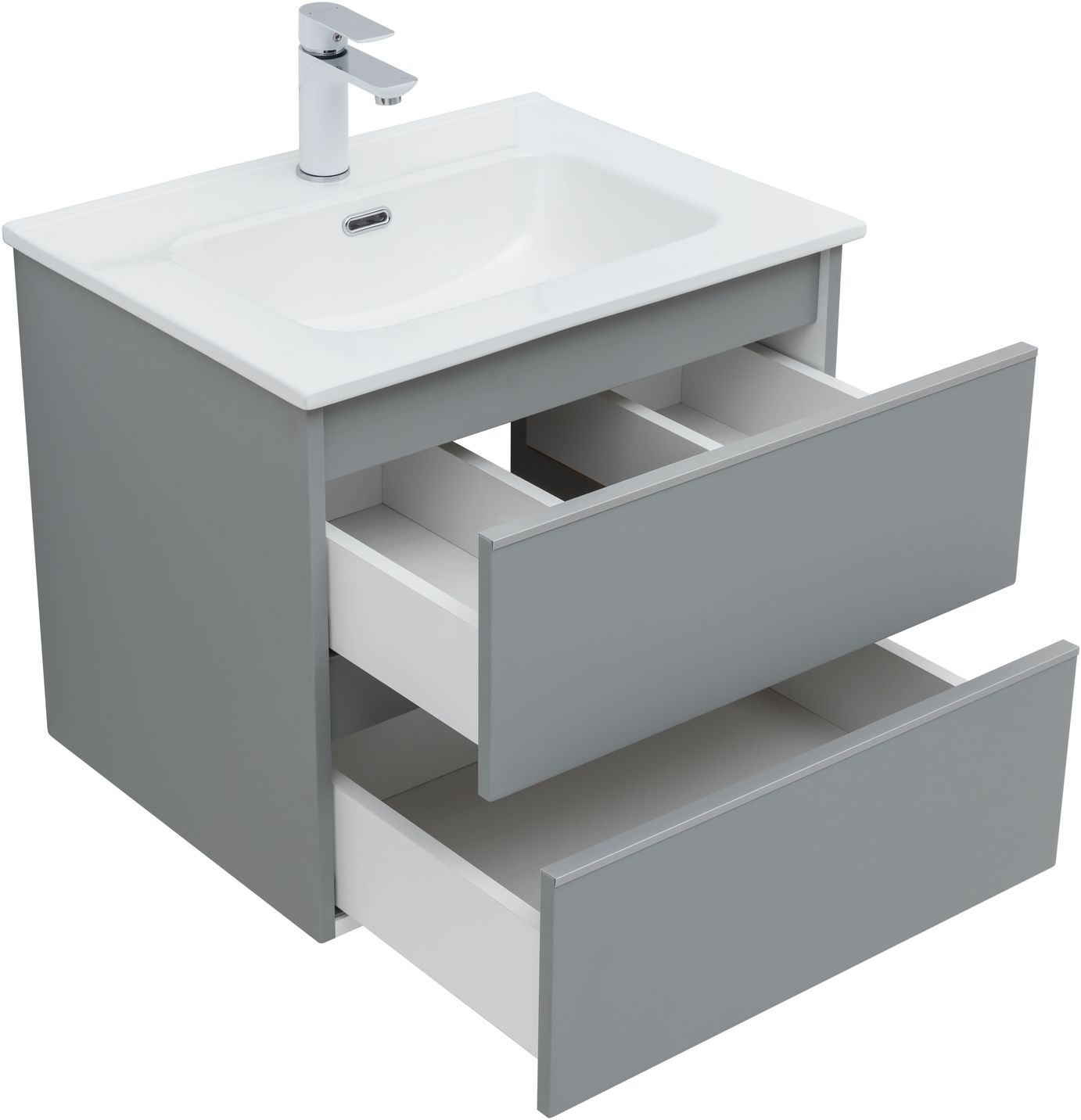 Мебель для ванной Aquanet Вега 60 см мисти грин, цвет серый 329601 - фото 6