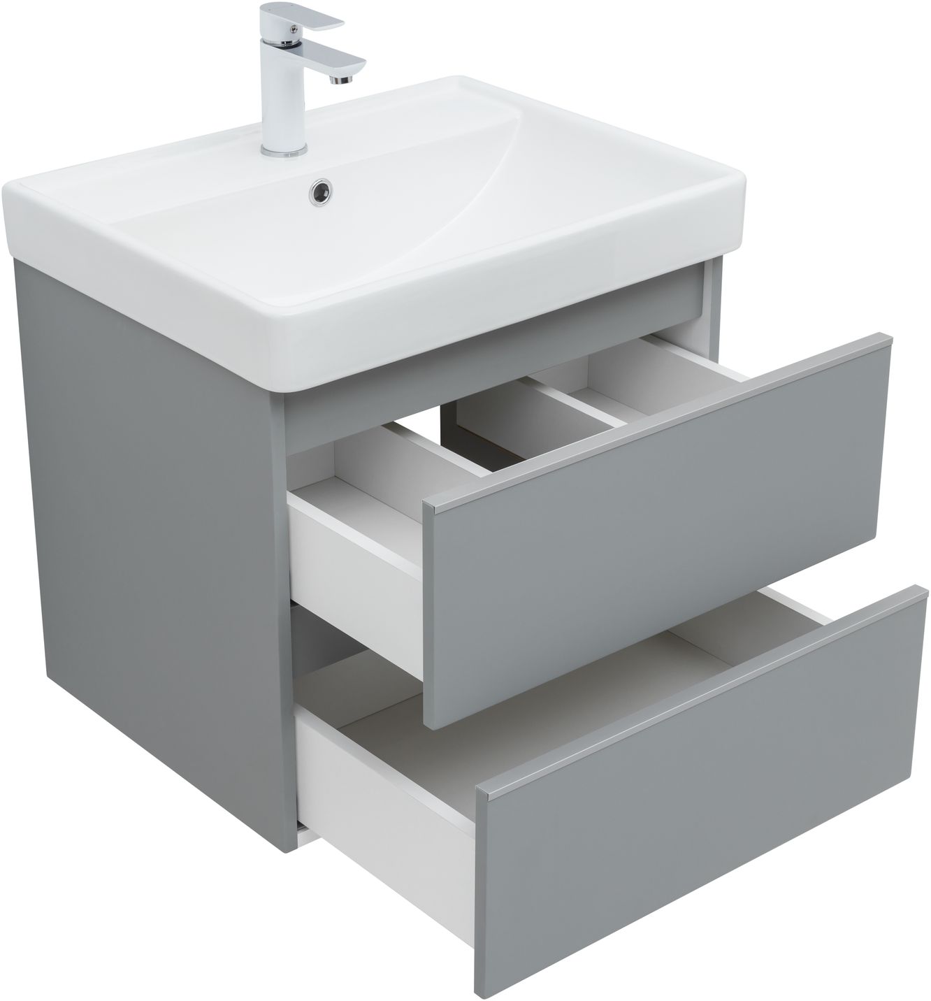 Мебель для ванной Aquanet Вега 60 см мисти грин, цвет серый 329601 - фото 10