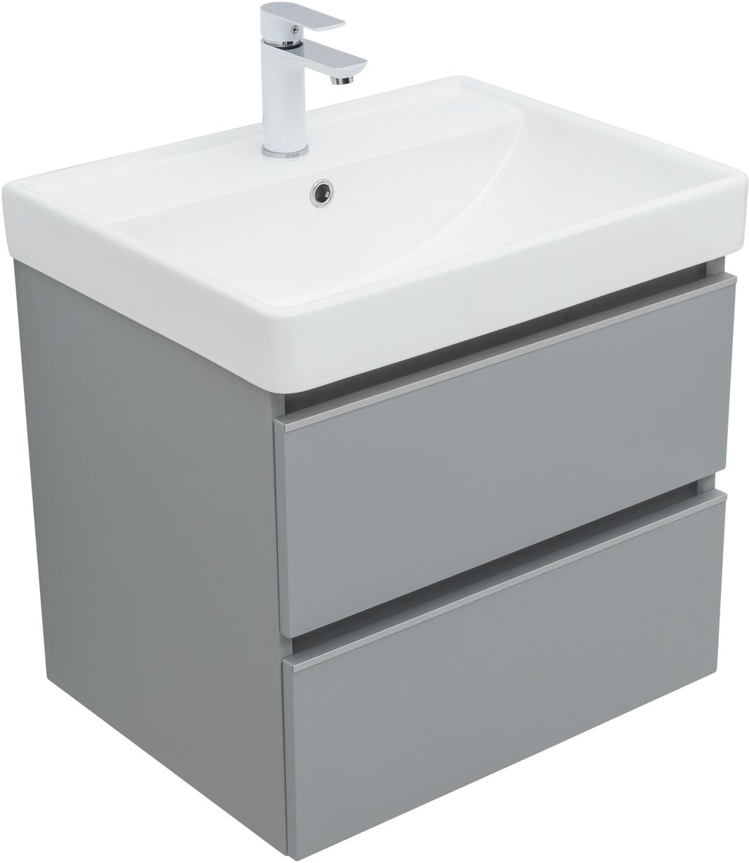 Мебель для ванной Aquanet Вега 60 см мисти грин, цвет серый 329601 - фото 11