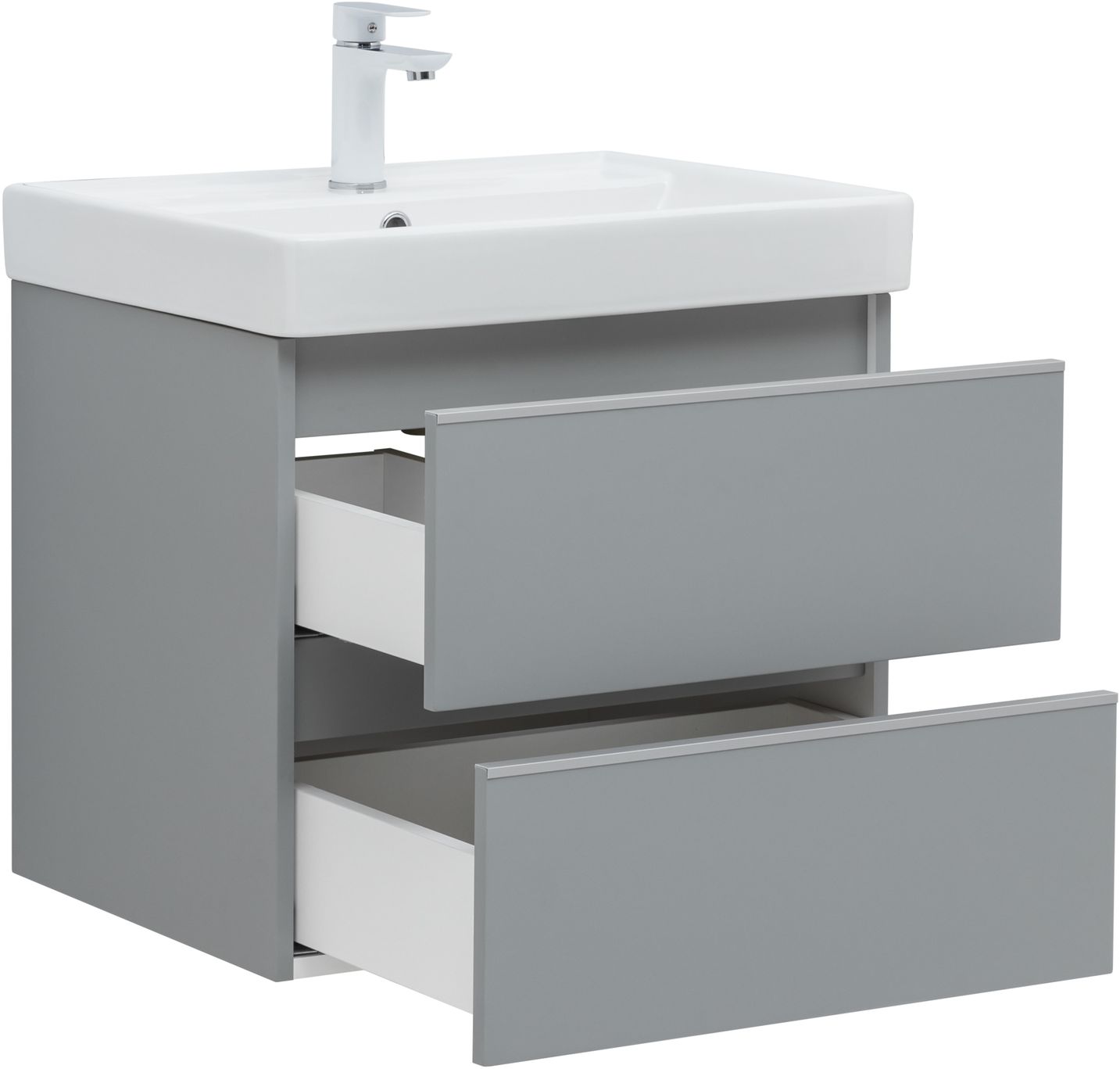 Мебель для ванной Aquanet Вега 60 см мисти грин, цвет серый 329601 - фото 12