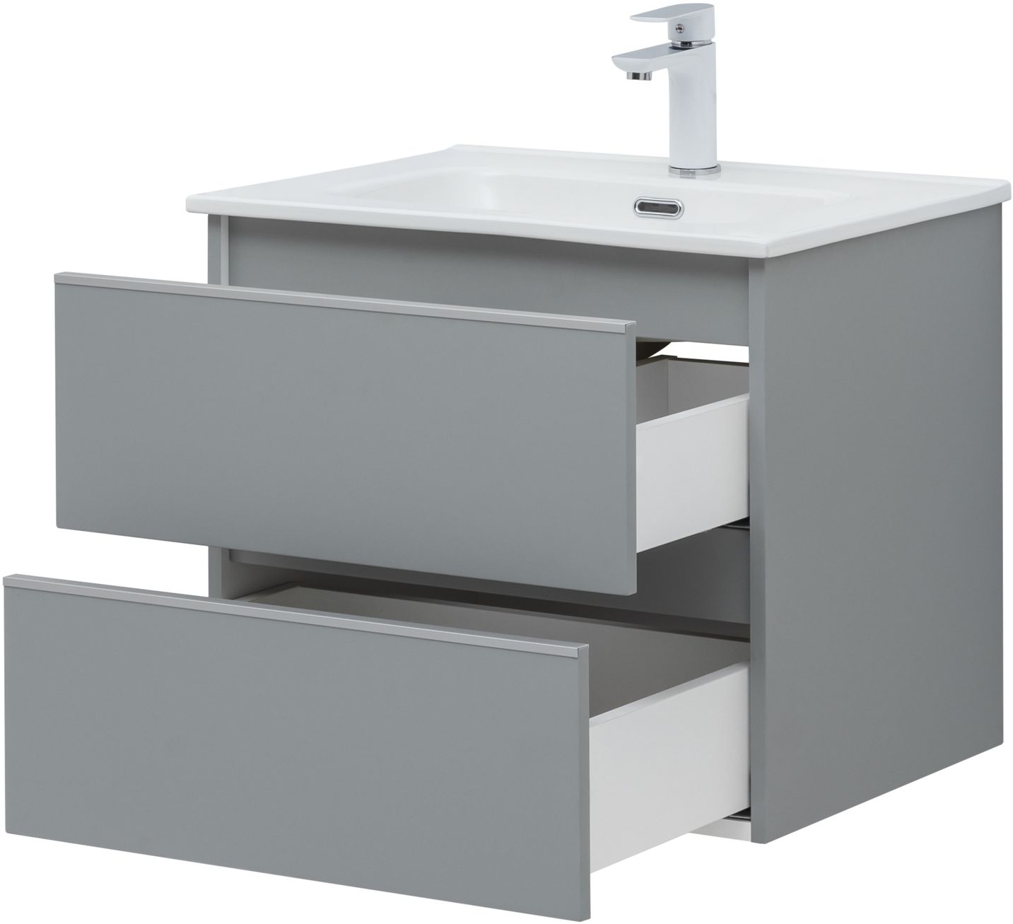 Мебель для ванной Aquanet Вега 60 см мисти грин, цвет серый 329601 - фото 14