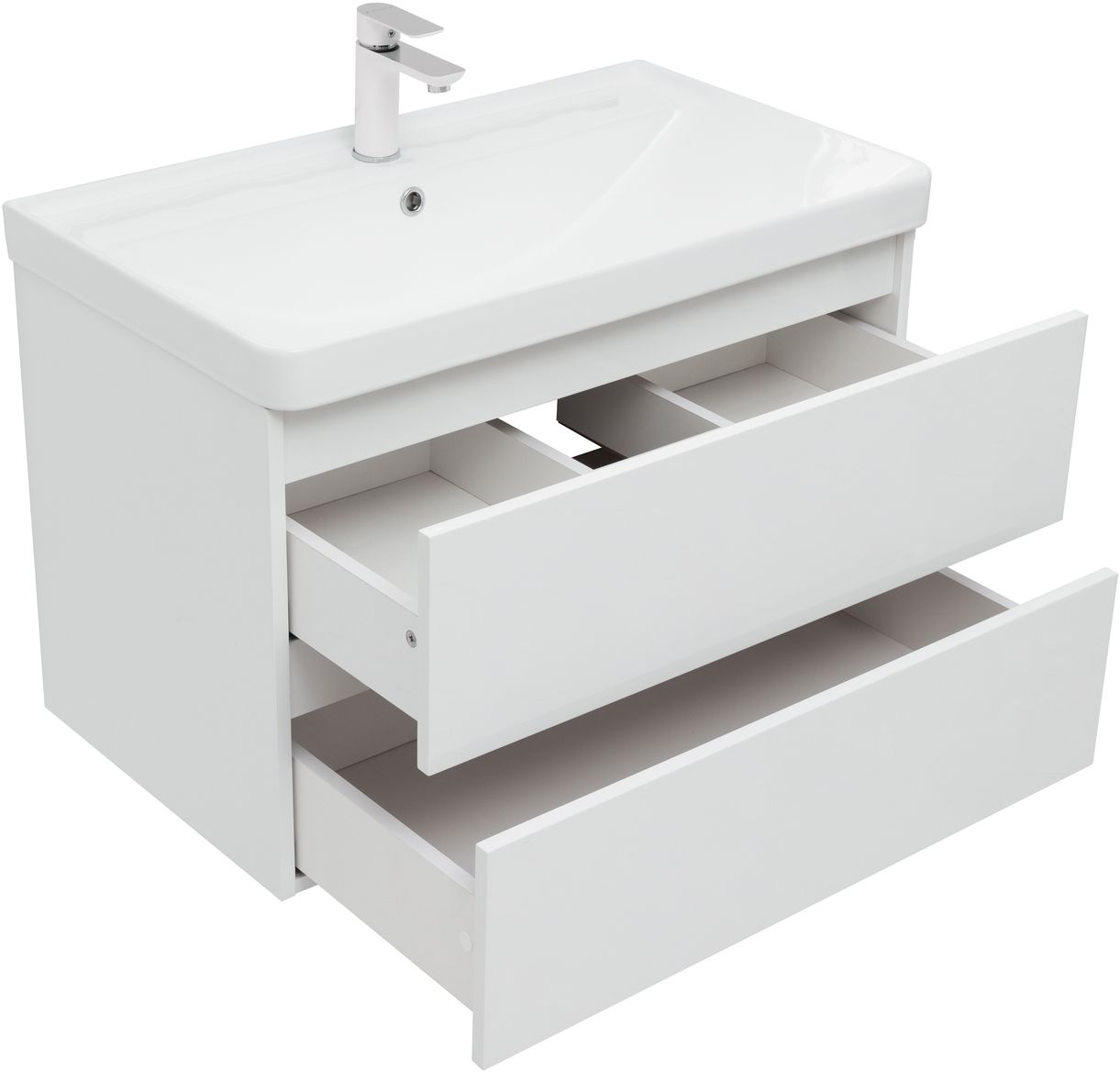 Мебель для ванной Aquanet Вега 80 см белая (2 ящика), цвет белый 308334 Вега 80 см белая (2 ящика) - фото 8