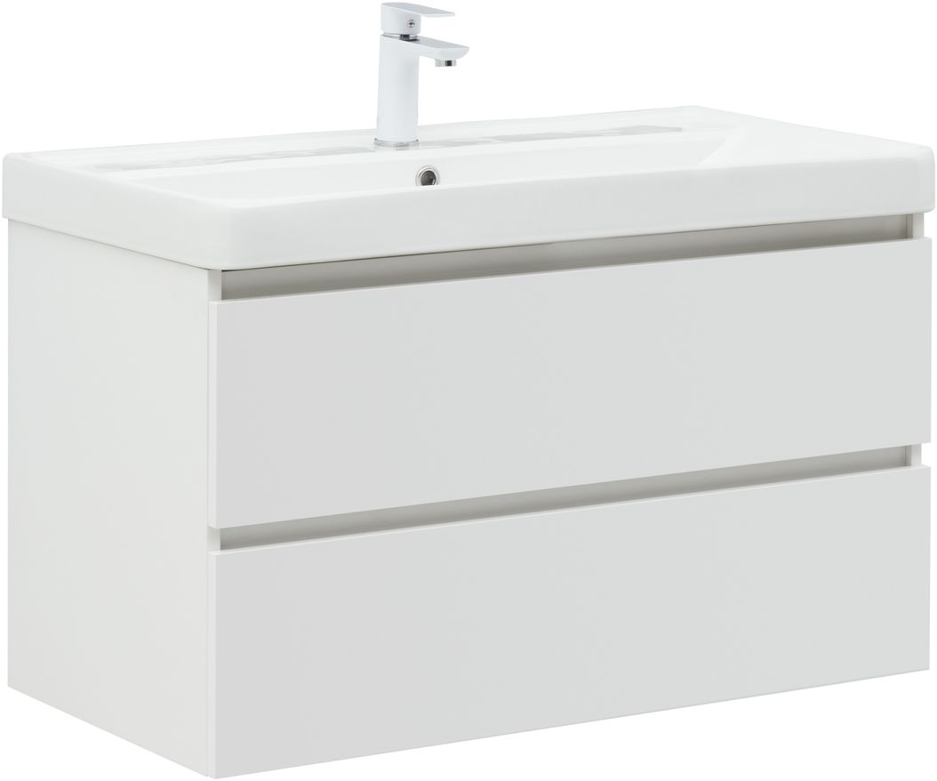 Мебель для ванной Aquanet Вега 90 см белый глянец, цвет белая глянцевая 316683 - фото 3