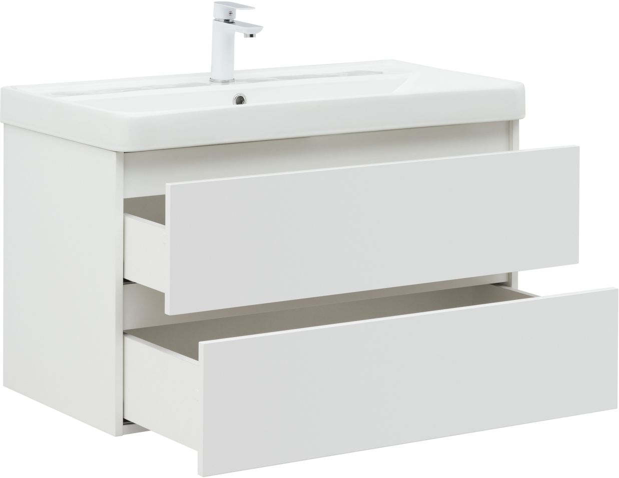 Мебель для ванной Aquanet Вега 90 см белый глянец, цвет белая глянцевая 316683 - фото 4