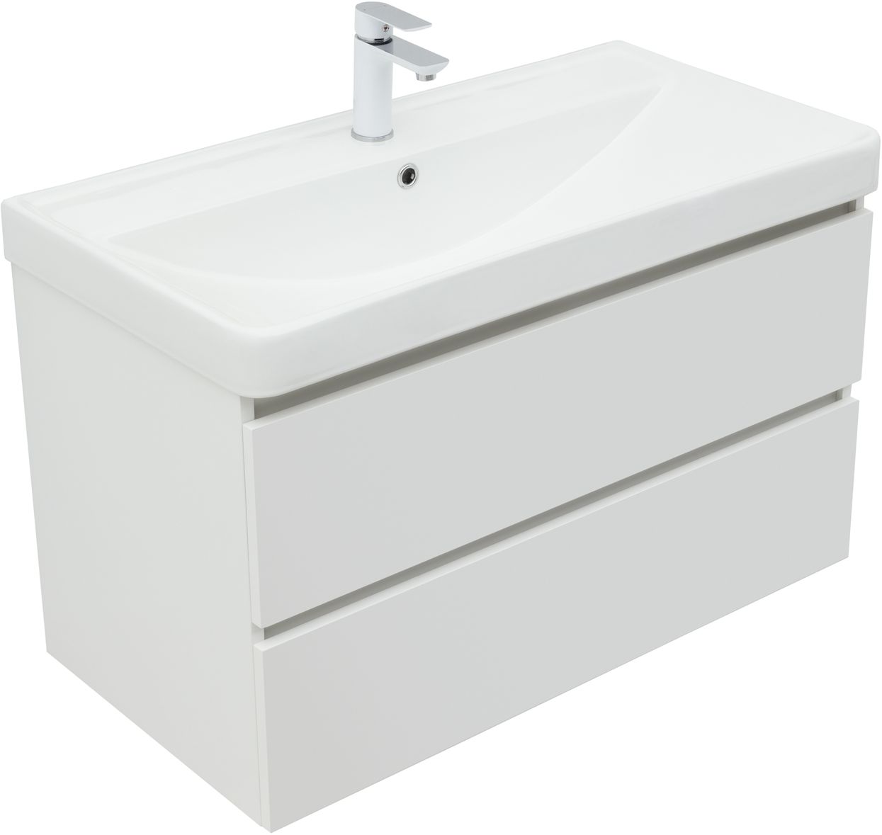 Мебель для ванной Aquanet Вега 90 см белый глянец, цвет белая глянцевая 316683 - фото 5