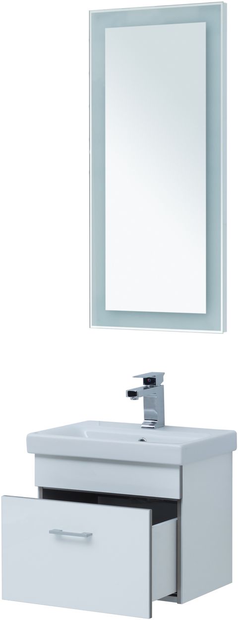 Мебель для ванной Aquanet Верона 50 см (Moduo Slim) белый, цвет хром 246951 Верона 50 см (Moduo Slim) белый - фото 2