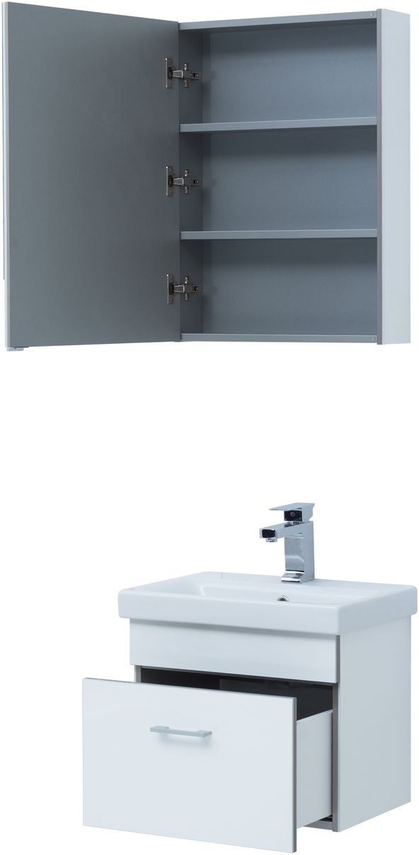 Мебель для ванной Aquanet Верона 50 см (Moduo Slim) белый, цвет хром 246951 Верона 50 см (Moduo Slim) белый - фото 11