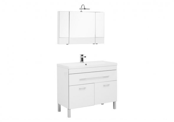 Мебель для ванной Aquanet Верона NEW 100 см напольная 1 ящик 2 дверцы, белая, цвет белый