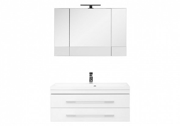 Мебель для ванной Aquanet Верона NEW 100 см подвесная 2 ящика, белая, цвет белый 00230318 - фото 3